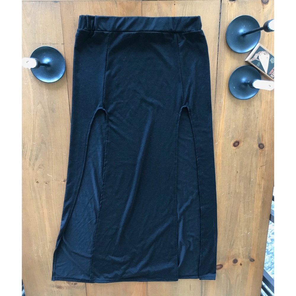 Black maxi skirt w/ side slits